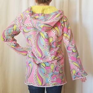 Hippie hoodie with bell sleeves and front pocket